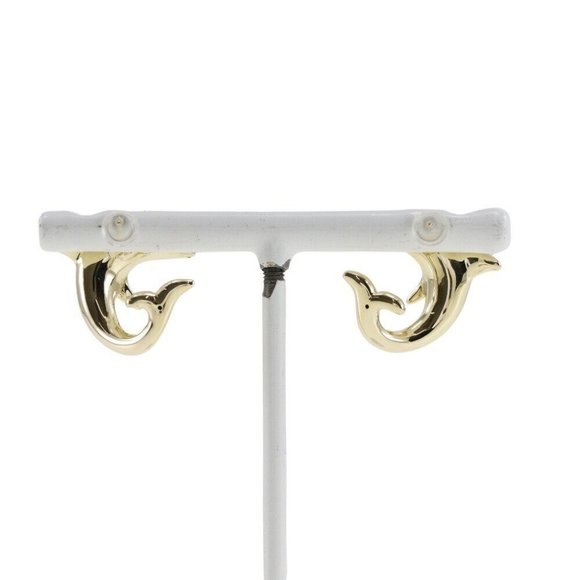 Dolphin motif earring Dolphin K18 yellow gold Women - Picture 4 of 6